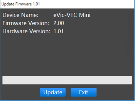 VTC252520Mini252520Firmware thumb25255B225255D - Joyetech eVIC-VTC MINI 75W(eVic VTC Mini with TRON)版のレビュー「小さくてもできる子」
